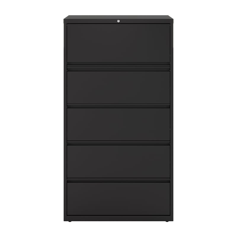 Hirsh 36-in Wide HL8000 Series Metal 5 Drawer Lateral File Cabinet Black