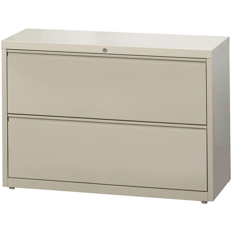Hirsh 42-in Wide HL8000 Series Metal 2 Drawer Lateral File Cabinet Putty/Beige