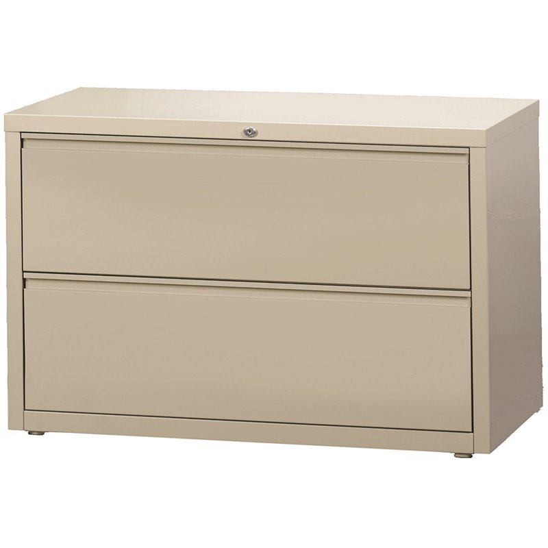 Hirsh 42-in Wide HL8000 Series Metal 2 Drawer Lateral File Cabinet Putty/Beige