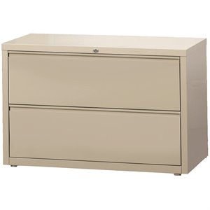 hirsh 42-in wide hl8000 series metal 2 drawer lateral file cabinet putty/beige