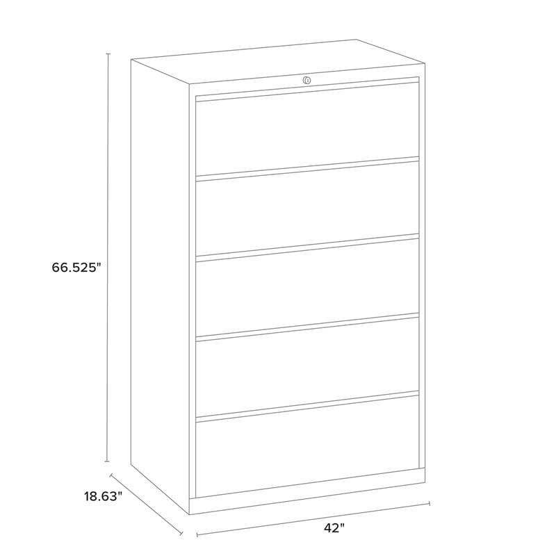 Hirsh 42-in Wide HL8000 Series Metal 5 Drawer Lateral File Cabinet Putty/Beige