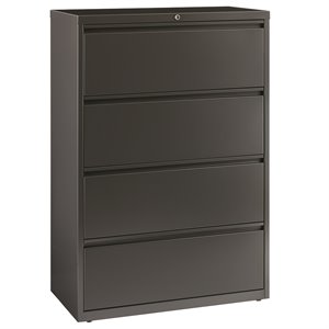 hirsh 36-in wide hl8000 series metal 4 drawer lateral file cabinet charcoal