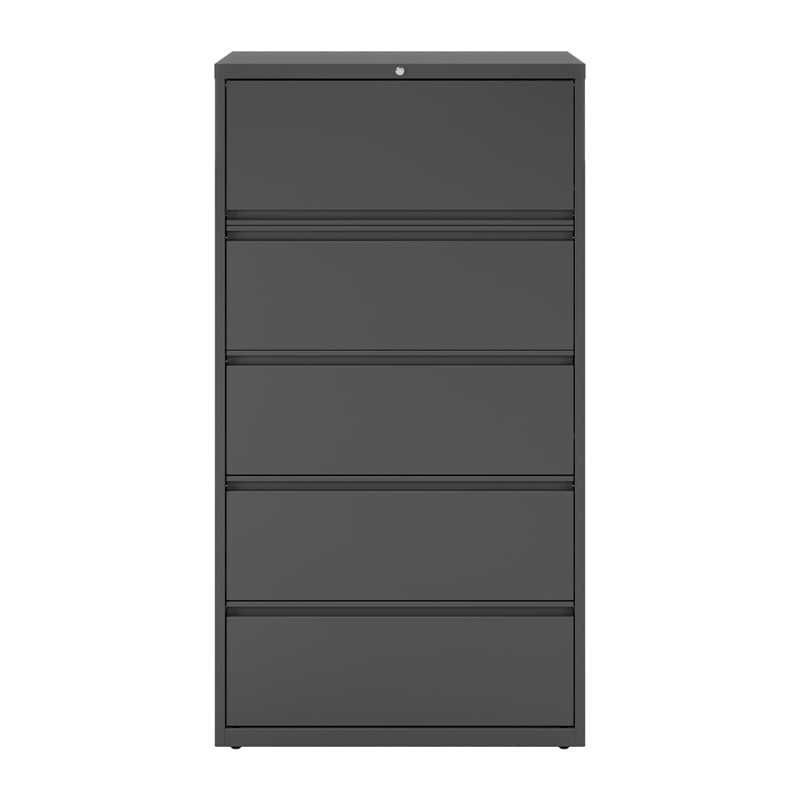 Hirsh 36-in Wide HL8000 Series Metal 5 Drawer Lateral File Cabinet Charcoal