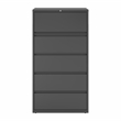 Hirsh 36-in Wide HL8000 Series Metal 5 Drawer Lateral File Cabinet Charcoal