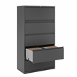 Hirsh 36-in Wide HL8000 Series Metal 5 Drawer Lateral File Cabinet Charcoal