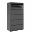 Hirsh 36-in Wide HL8000 Series Metal 5 Drawer Lateral File Cabinet Charcoal