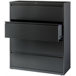 Hirsh 42-in Wide HL8000 Series Metal 4 Drawer Lateral File Cabinet Charcoal