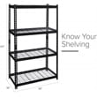 Hirsh 2300 Riveted Metal Wire Deck Shelving 4-Shelf Unit 18D x 36W x 60H Black