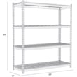 Hirsh 2300 Riveted Metal Wire Deck Shelving 4-Shelf Unit 18D x 36W x 60H Black