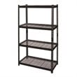 Hirsh 2300 Riveted Metal Wire Deck Shelving 4-Shelf Unit 18D x 36W x 60H Black
