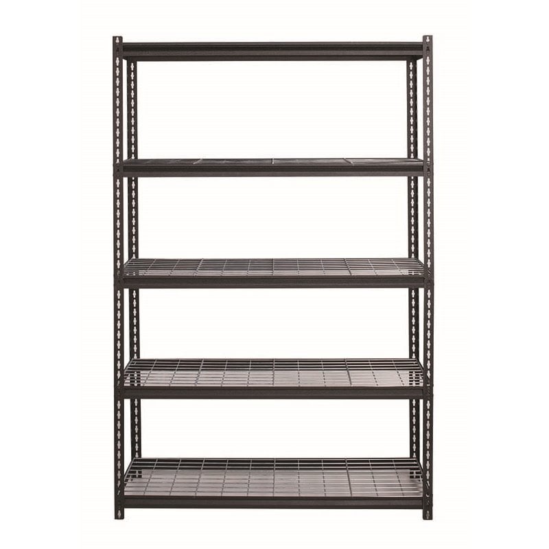 Iron Horse 2300 Riveted Wire Deck Metal Shelving 5-Shelf 18Dx48Wx72H Black