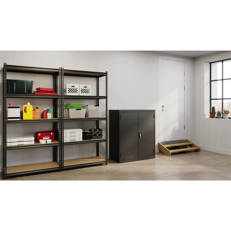 Hirsh 3 Shelf Welded Metal Storage Cabinet in Black
