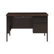 Hirsh 24x45 Right Hand Single Pedestal Metal Desk Black/Walnut