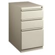 Hirsh 23-in Deep Mobile Pedestal 3-Drawer Box/Box/File. Full Width Pull. Gray