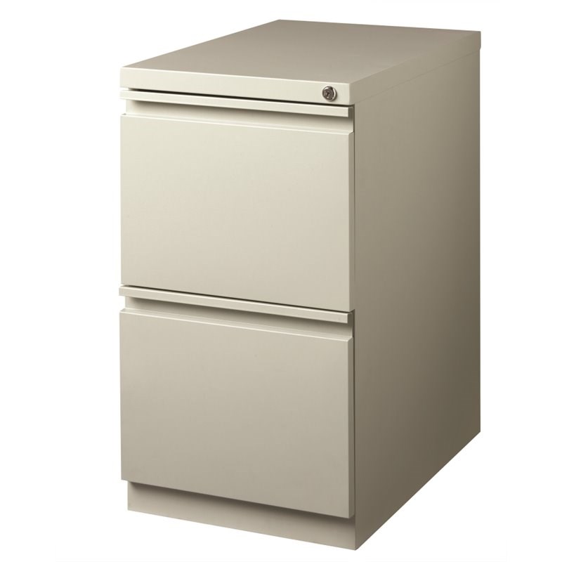 Hirsh 23-in Deep Mobile Pedestal File 2-Drawer File/File. Full Width Pull. Gray