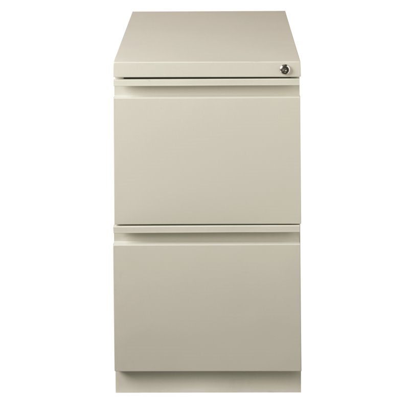 Hirsh 23-in Deep Mobile Pedestal File 2-Drawer File/File. Full Width Pull. Gray