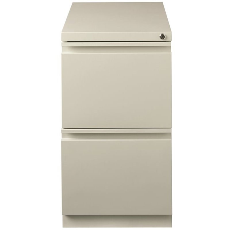 Hirsh 23-in Deep Mobile Pedestal File 2-Drawer File/File. Full Width Pull. Gray