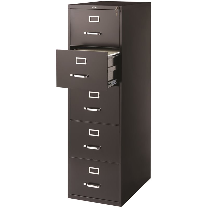 Hirsh 26 5 In Deep 5 Drawer Legal Vertical File Cabinet In Black