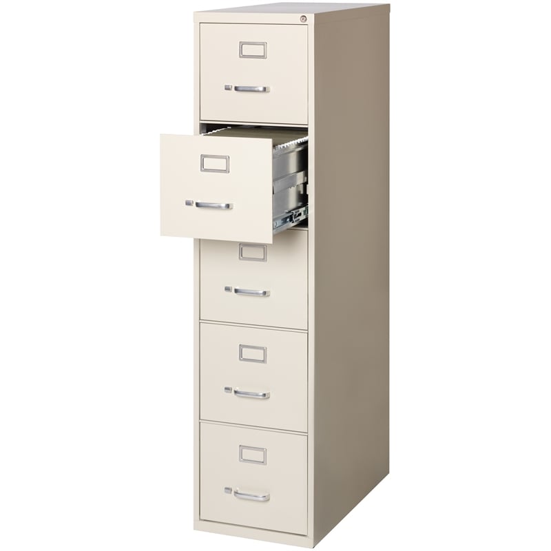 Hirsh 26.5-in Deep Metal 5 Drawer Letter Width Vertical File Cabinet Putty/Beige