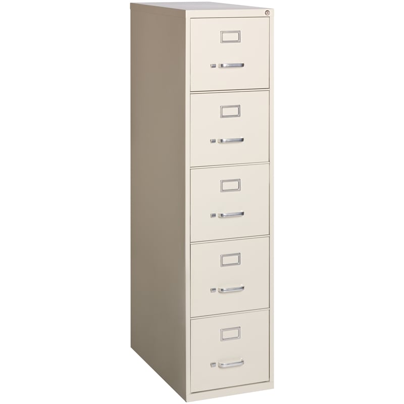 Hirsh 26.5-in Deep Metal 5 Drawer Letter Width Vertical File Cabinet Putty/Beige