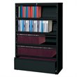 Hirsh 42-in Wide HL10000 5 Drawer Lateral File Cabinet. Roll-out Shelves. Black