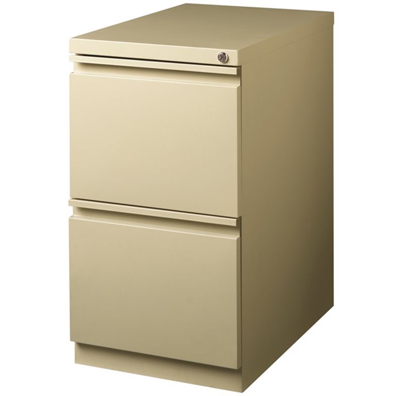 Hirsh 23 In Deep 2 Drawer Mobile Pedestal File Cabinet Putty 18233