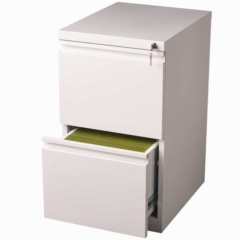 Hirsh 20 in Deep 2 Drawer Mobile Pedestal File in White 19323