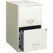 Space Solutions 18in 2 Drawer Metal File Cabinet Pearl White