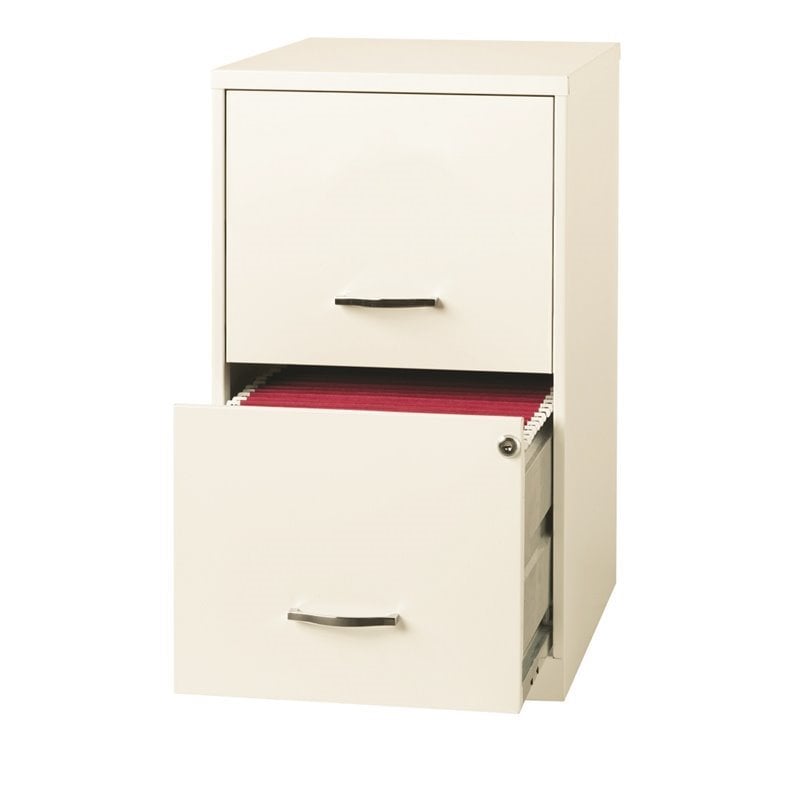 Hirsh 18/" Deep 2 Drawer Metal File Cabinet in Platinum Gray