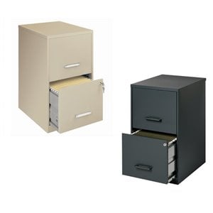 Value Pack (Set of 2) Drawer Letter File Cabinet in Black and Putty