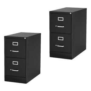 Value Pack (Set of 2) 25&quot Deep 2 Drawer Letter File Cabinet in Black