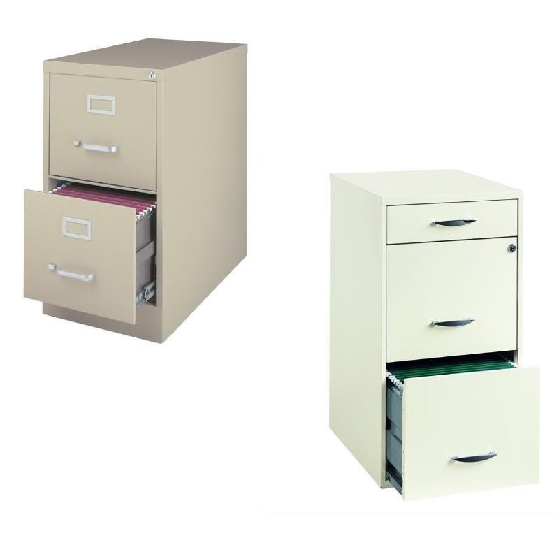 Value Pack (Set of 2) 2 Drawer File Cabinet in Putty and White