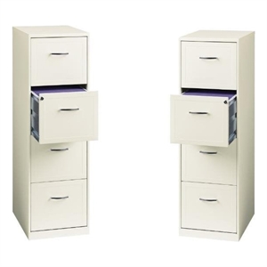 value pack (set of 2) 4 drawer smart file cabinet in pearl white