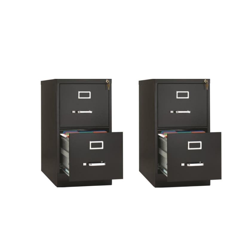 Set Of 2 Value Pack Two Drawer Letter File Cabinet In Black With Lock 1883235 Pkg