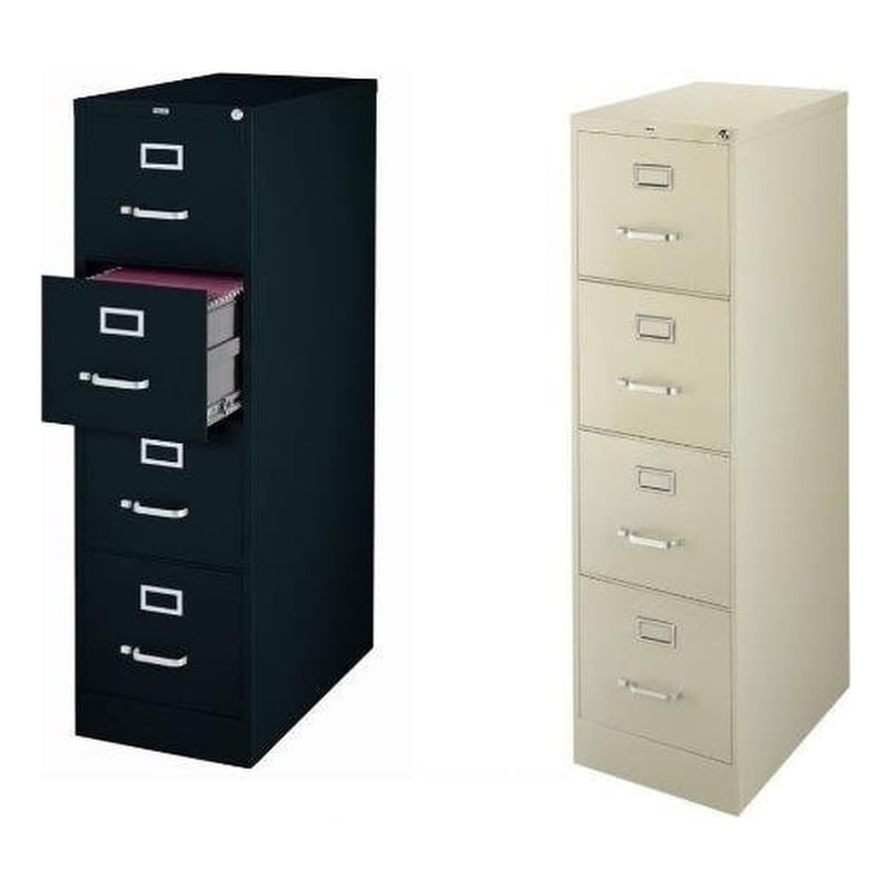 2500 Series 2 Piece Value Pack 4 Drawer Filing Cabinet in Black and Putty