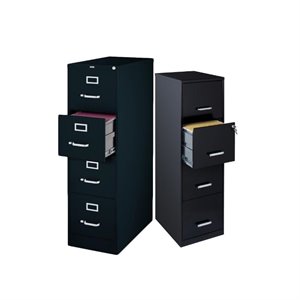 set of 2 value pack four drawer filing cabinet in black