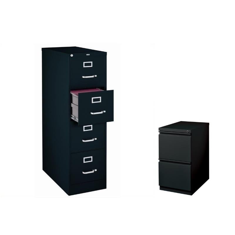 Hirsh Industries 2 Drawer Mobile File Cabinet File in Black 