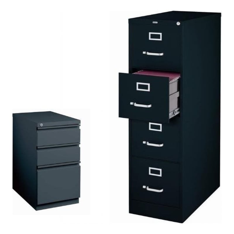 Value Pack 4 Drawer in Black and 3 Drawer in Charcoal Set (2 Piece)