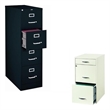2 Piece Value Pack 4 and 3 Drawer File Cabinet in Black and White 