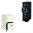 2 Piece Value Pack Black 4 Drawer and White Mobile File Cabinet