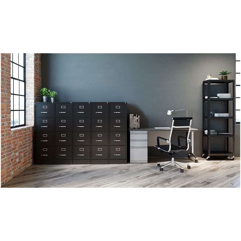 2 Piece Value Pack 4 and 3 Drawer File Cabinet in Black and Charcoal