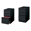 Set of 2 Value Pack 3 Drawer Mobile File Cabinet File in Black
