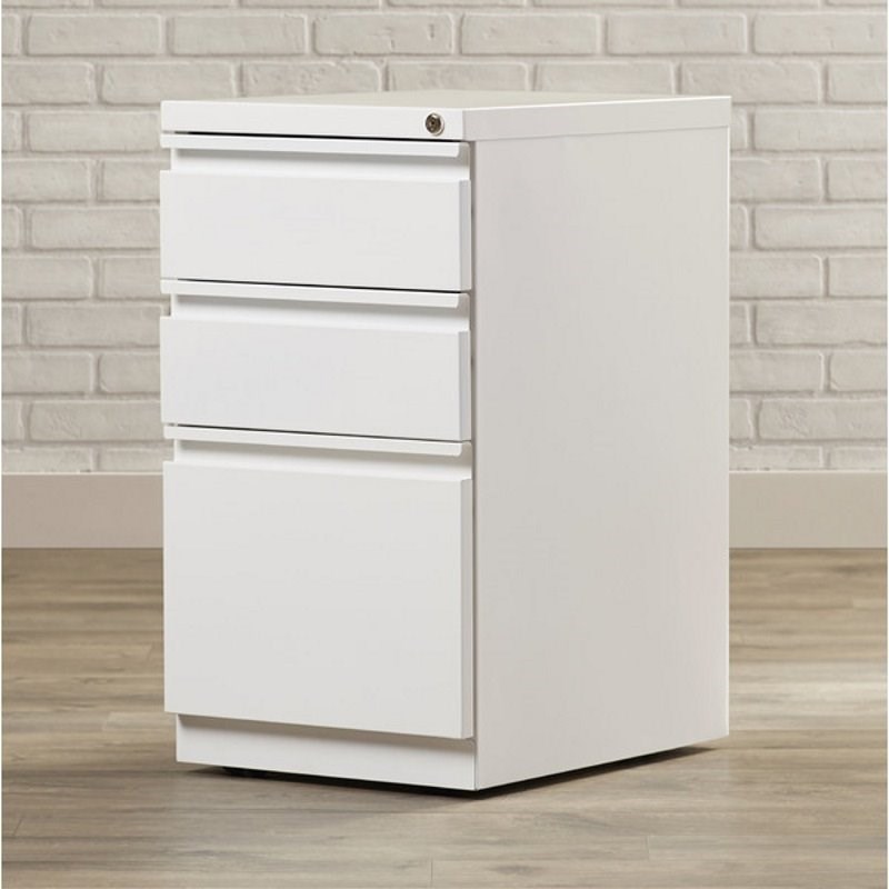 Set of 2 Value Pack 3 Drawer Filing Cabinets in Black and White