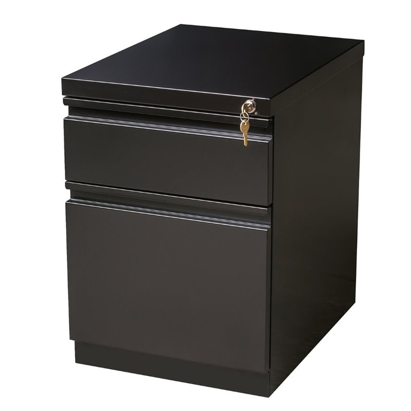 2 Piece Value Pack 2 Drawer Mobile File Cabinet File in Black