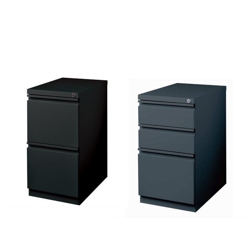 2 Piece Value Pack Mobile Filing Cabinet in Black and Charcoal