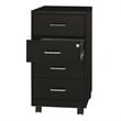 Space Solutions 18&quot Deep 4 Drawer Metal Mobile Organizer Black