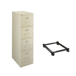 2 piece vertical letter file cabinet and adjustable mobile file caddy