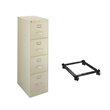 2 Piece Vertical Letter File Cabinet and Adjustable Mobile File Caddy