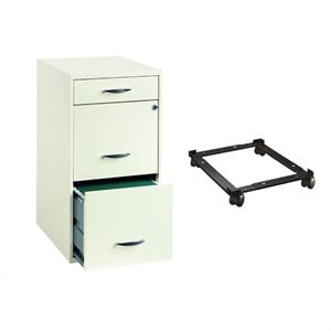 2 piece drawer file cabinet and mobile adjustable file caddy set