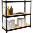 Space Solutions 1000 Riveted Metal Shelving 3-Shelf Unit 12D x 30W x 30H Black